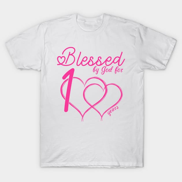 Blessed by god for 100 years old Birthday Gifts for grandmother T-Shirt by BijStore